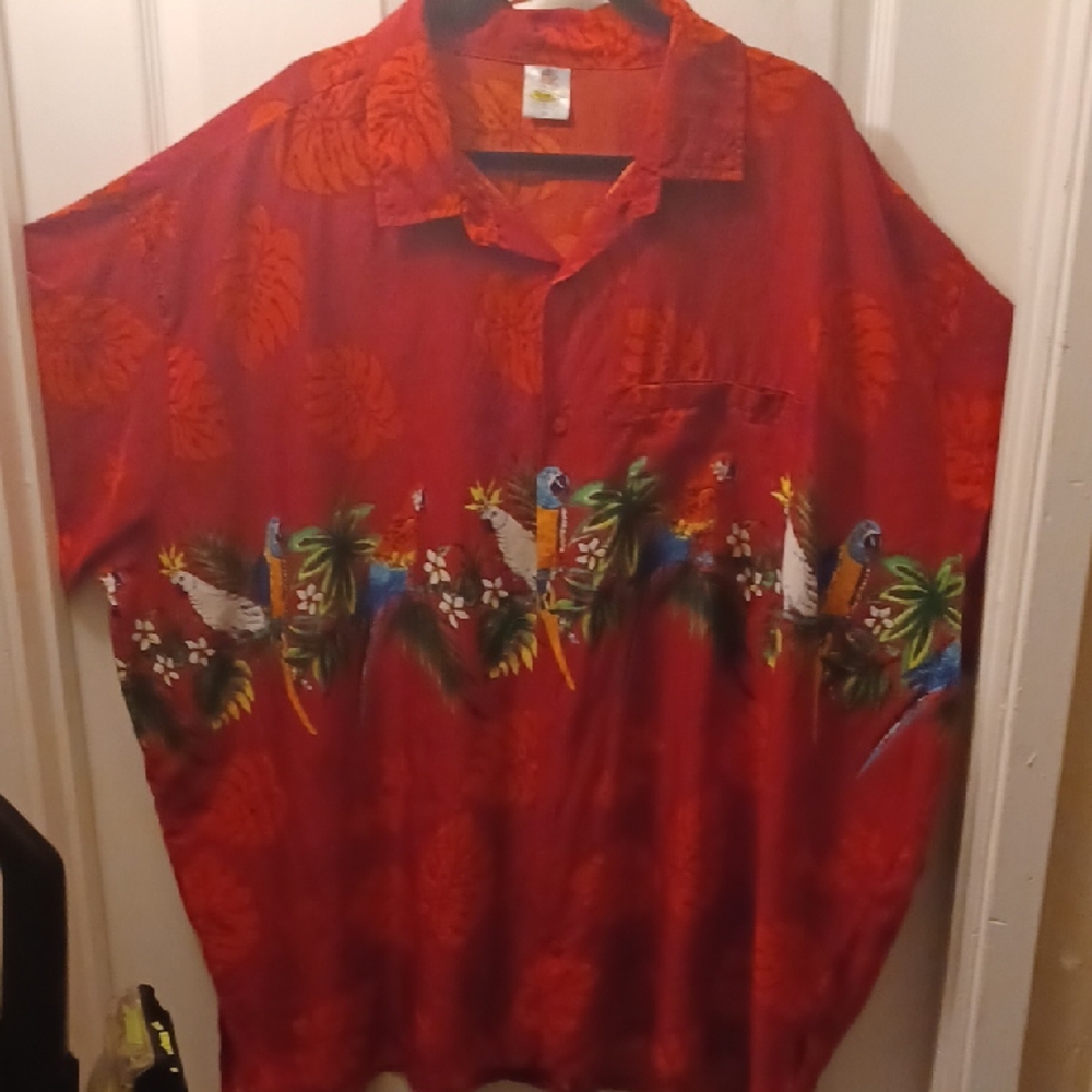 Tropical Red Parrot Men's Shirt